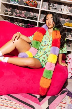 Lime Green Leopard PJ Short Sleeve Top