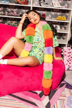 Lime Green Leopard PJ Short Sleeve Top