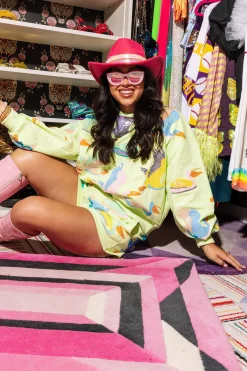 Lime Green Multi Bird Sweatshirt