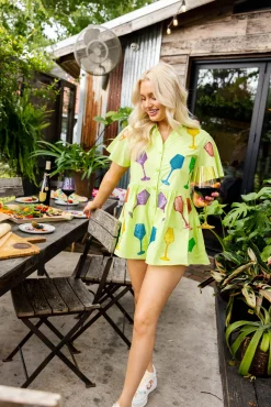 Lime Green Wine Romper