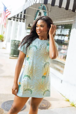 Mint Statue of Liberty Icon Tee Dress