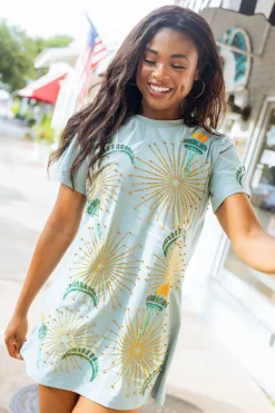 Mint Statue of Liberty Icon Tee Dress