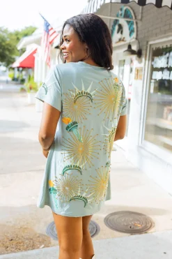 Mint Statue of Liberty Icon Tee Dress