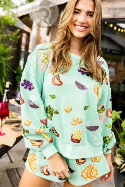 Mint Wine & Charcuterie Sweatshirt