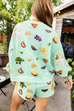 Mint Wine & Charcuterie Sweatshirt
