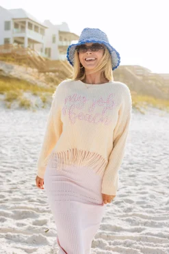 My Job Is Beach' Fringe Sweater