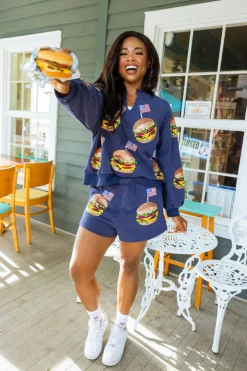 Navy American Burger Sweatshirt