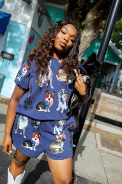 Navy American Dog Short