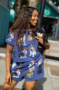 Navy American Dog Short