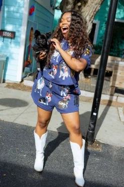 Navy American Dog Short