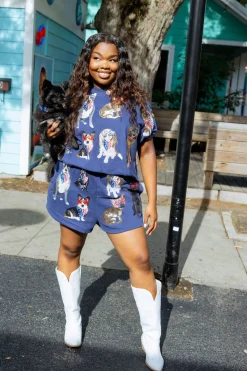 Navy American Dog Top