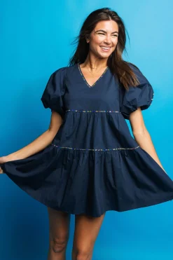 Navy Baby You're a Firework Back Dress