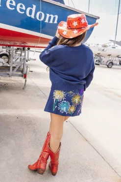 Navy Firework Skirt
