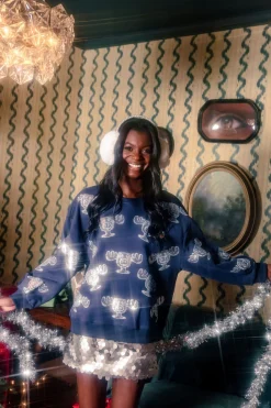 Navy Moose Mug Sweatshirt