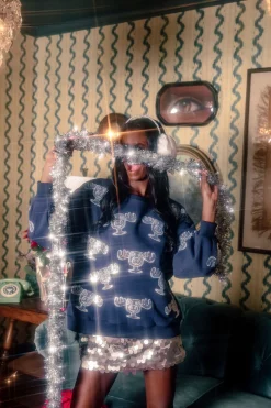 Navy Moose Mug Sweatshirt