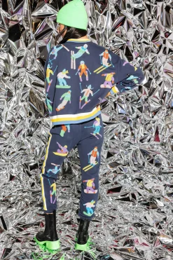 Navy Multi Skier Sport Stripe Jogger