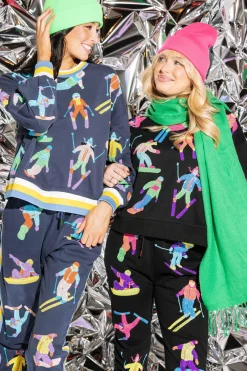 Navy Multi Skier Sport Stripe Jogger