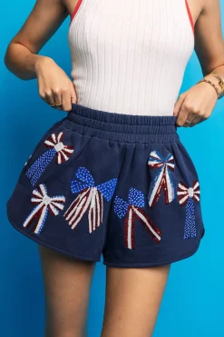 Navy, Red, White & Blue Bow Short
