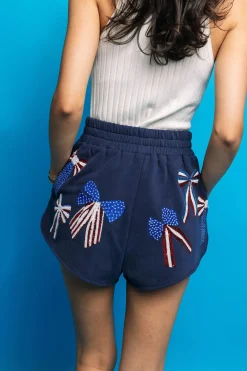 Navy, Red, White & Blue Bow Short