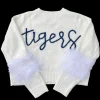 Navy “Tigers” Feather Sleeve Sweater