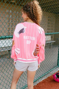 Neon Pink Batter Up Queen Sweatshirt