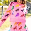 Neon Pink Multi Horse All Over Short