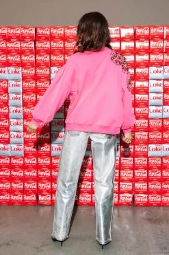 Neon Pink Popping Coca-Cola® Bottle Sweatshirt