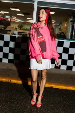 Neon Pink Popping Coca-Cola® Bottle Sweatshirt