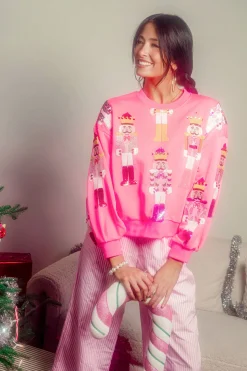 Neon Pink Scatter Nutcracker Sweatshirt