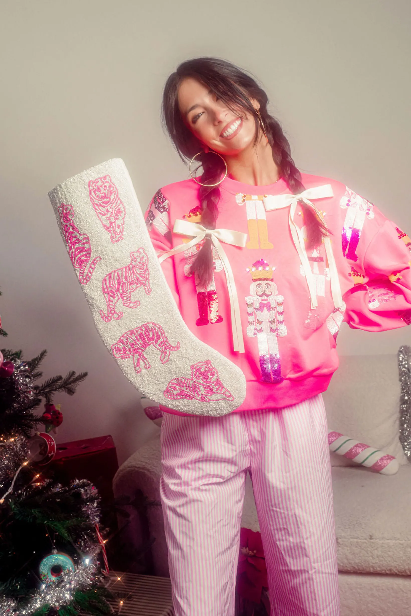 Neon Pink Scatter Nutcracker Sweatshirt