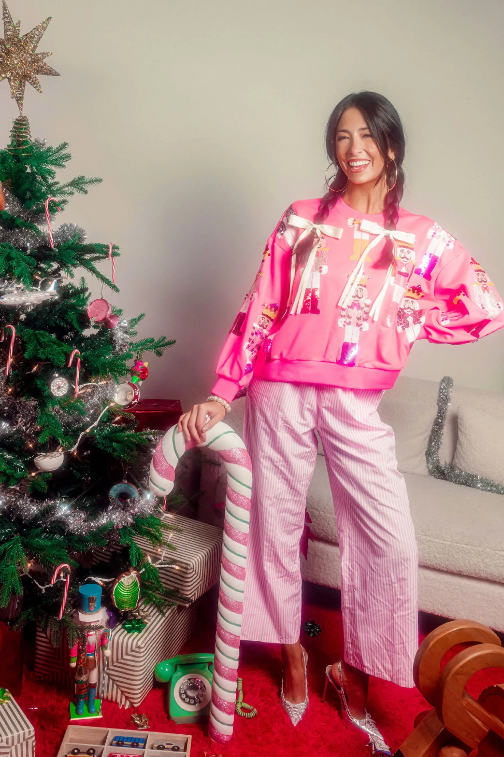 Neon Pink Scatter Nutcracker Sweatshirt