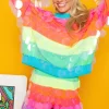 Neon Stripe Clear Sequin Short