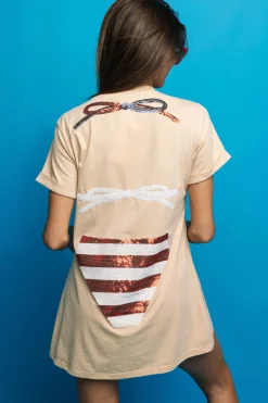 Nude Stars & Stripes Bikini Coverup