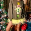 Olive Green Martini Server Nutcracker Sweatshirt