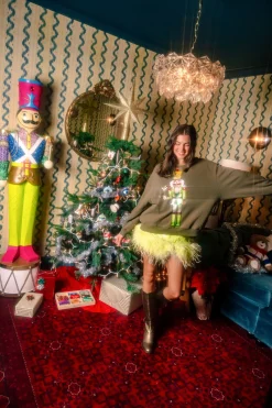 Olive Green Martini Server Nutcracker Sweatshirt