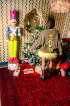 Olive Green Martini Server Nutcracker Sweatshirt