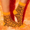 Orange & Black Rhinestone 'Halloween Queen' Socks