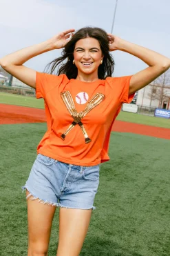 Orange & Gold Baseball Tee