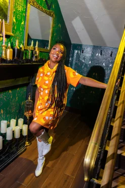 Orange Candy Corn Tee Dress