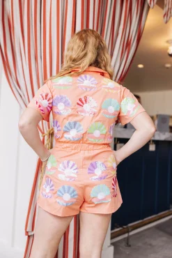 Orange Clam Romper