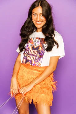 Orange Feather Skirt