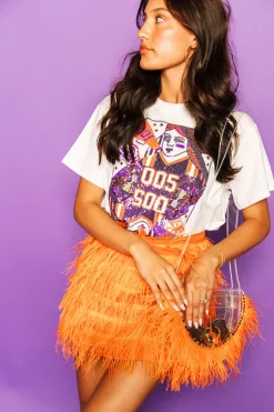 Orange Feather Skirt