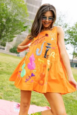 Orange Instrument Tank Dress