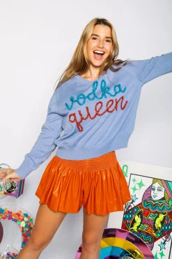 Orange Leather Swing Shorts