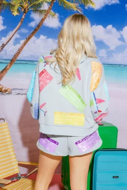 Pale Blue Plane & Ticket Short