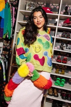 Pale Green Groovy Smiley Sweatshirt