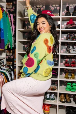 Pale Green Groovy Smiley Sweatshirt