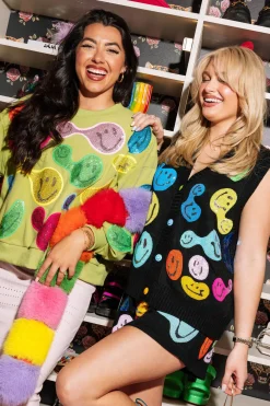 Pale Green Groovy Smiley Sweatshirt