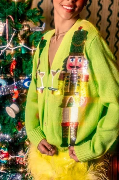 Pale Green Martini Nutcracker Cardigan