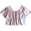 Pale Pink Holographic Flutter Top